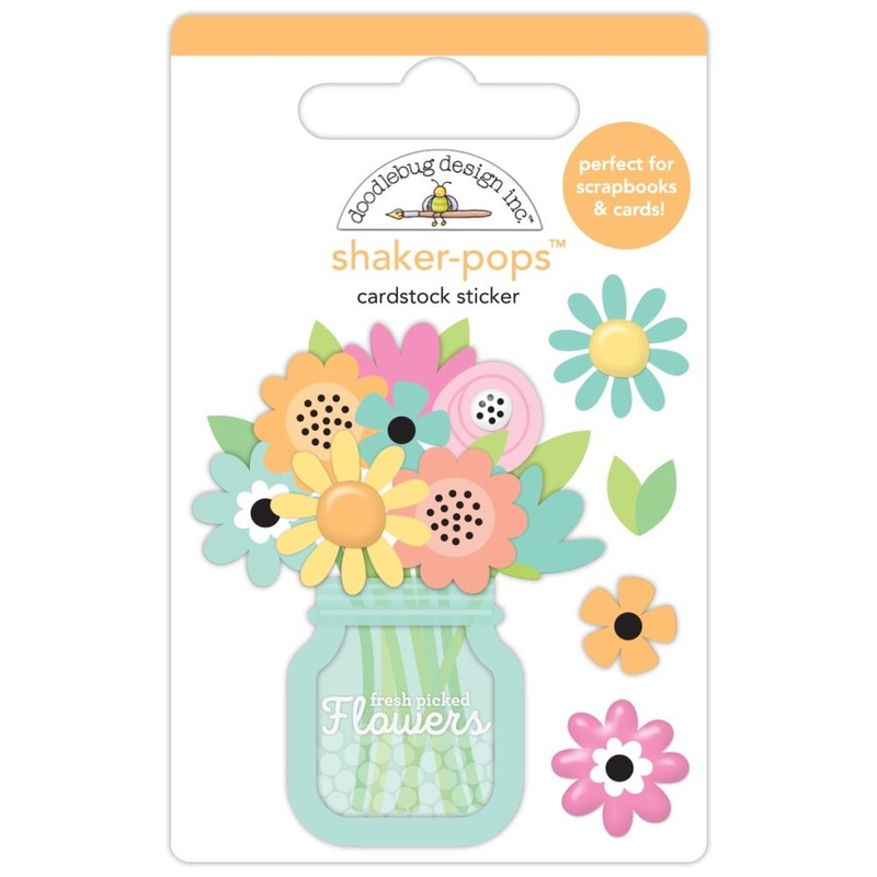 Doodlebug Doodle-Pops 3D Stickers – Spring Bouquet, Butterfly Kisses