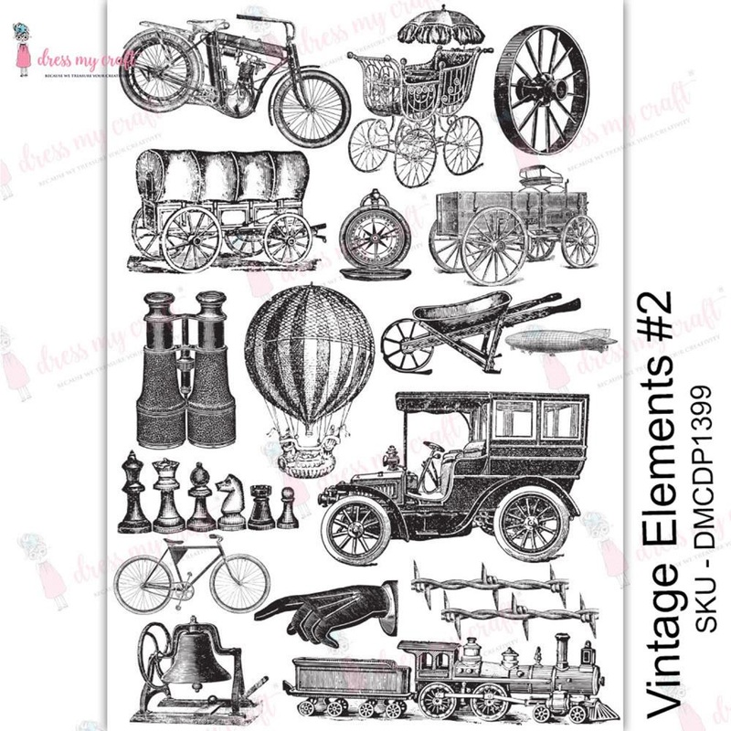 Dress My Craft Transfer Me Sheet A4 Vintage Elements #2