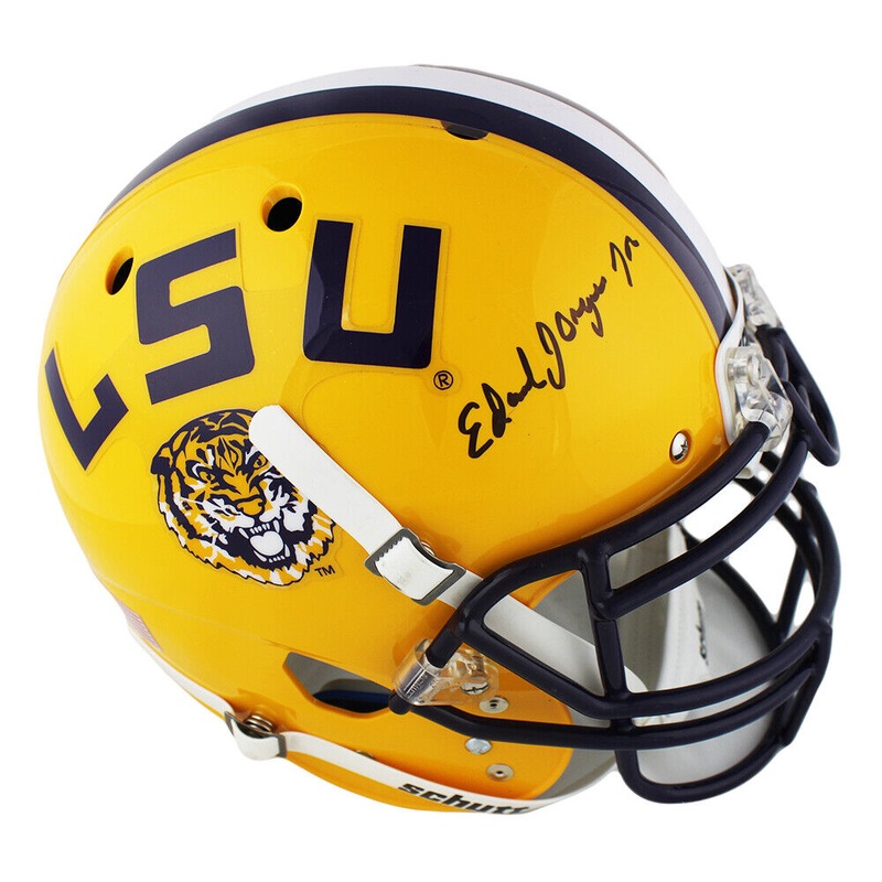 Ed Orgeron Signed LSU Tigers Schutt Authentic Yellow NCAA Helmet