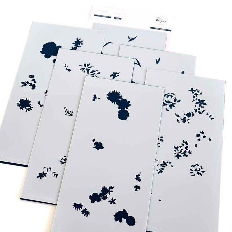 Pinkfresh Studio Stencils 4X9 6/Pkg Garden Bouquet Layering