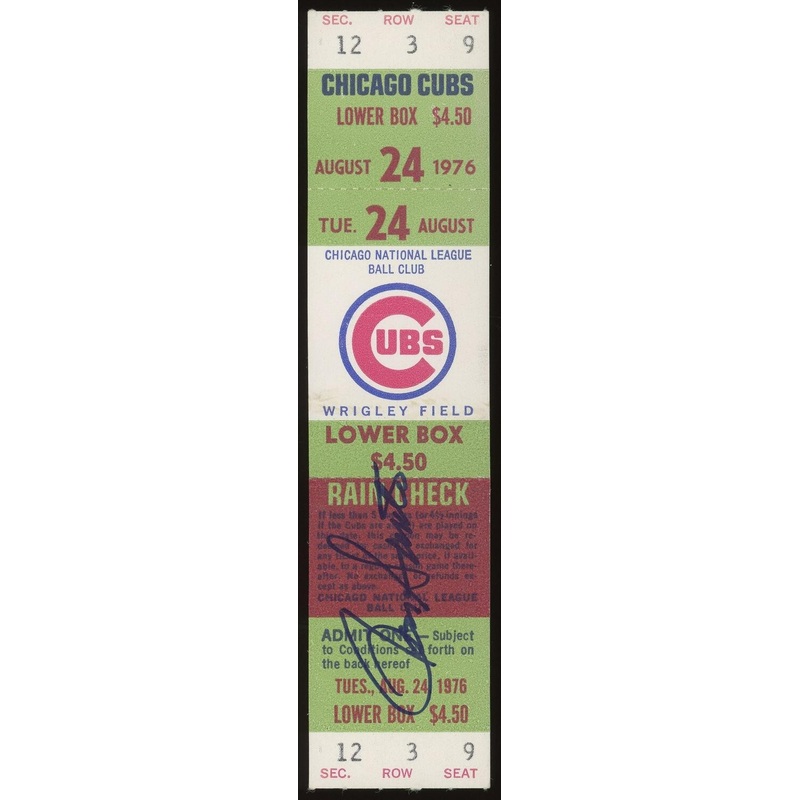 Ron Santo Signed August 24, 1976 Ticket Stub (JSA COA) Chicago Cubs vs Astros