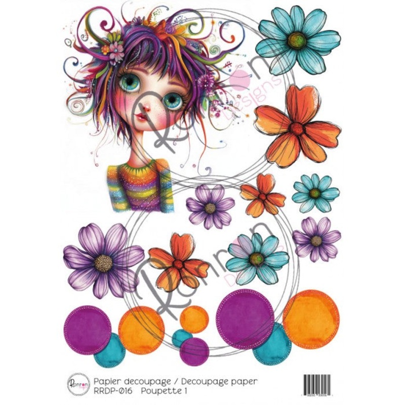Ronron designs -Papier de riz:  Poupette 1