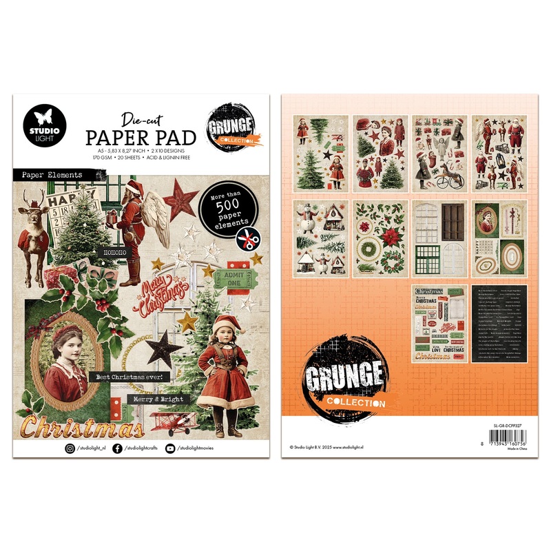 Studio Light Grunge – Designer Paper Pad Paper Elements