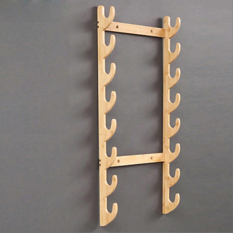 Sword Holder Wall Mount for Samurai Sword Katana Wakizashi Display Stand 8 Layer Wood Color 1-13 Levels