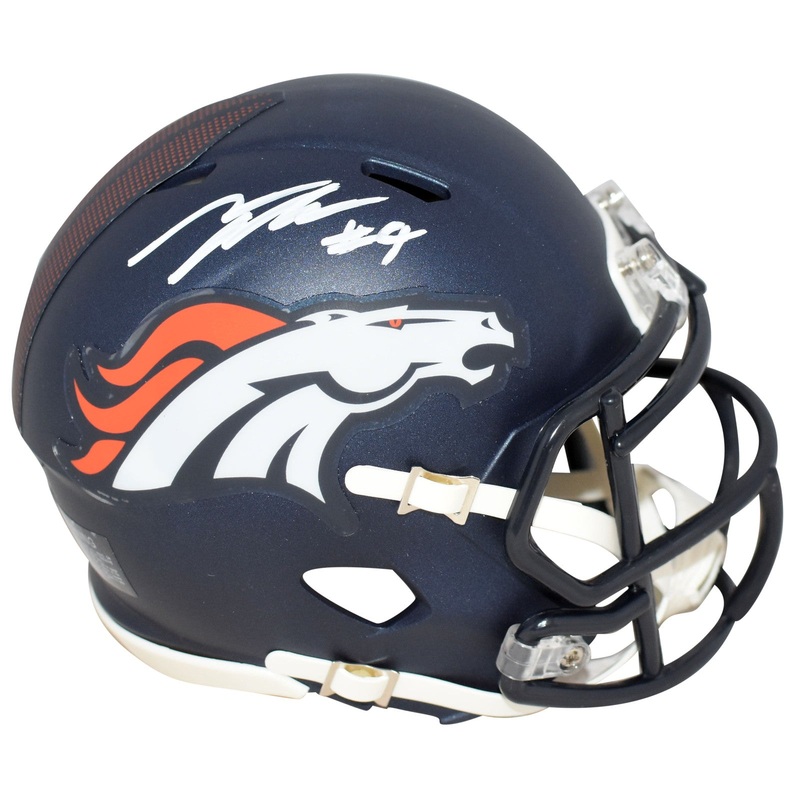 TALANOA HUFANGA AUTOGRAPHED DENVER BRONCOS SPEED MINI HELMET BECKETT