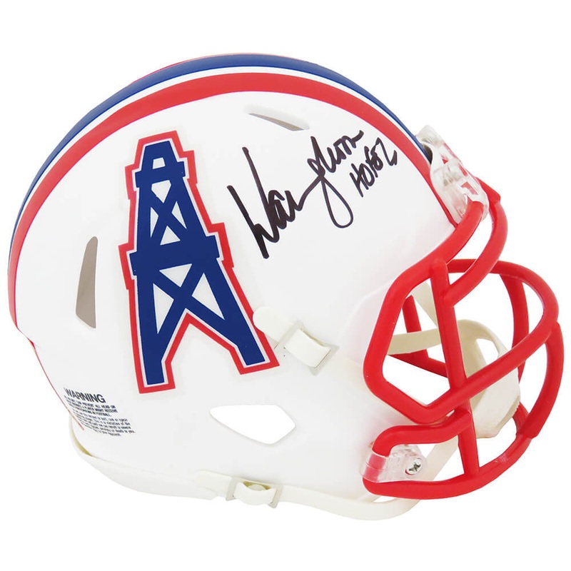 Warren Moon Signed Houston Oilers Riddell Speed Mini Helmet w/HOF’06 – (SS COA)