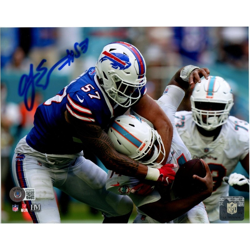 AJ Epenesa Autographed/Signed Buffalo Bills 8×10 Photo Beckett Witness 50259