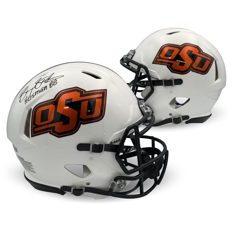 Barry Sanders Signed Oklahoma State Full Size Authentic Helmet Heisman Beckett
