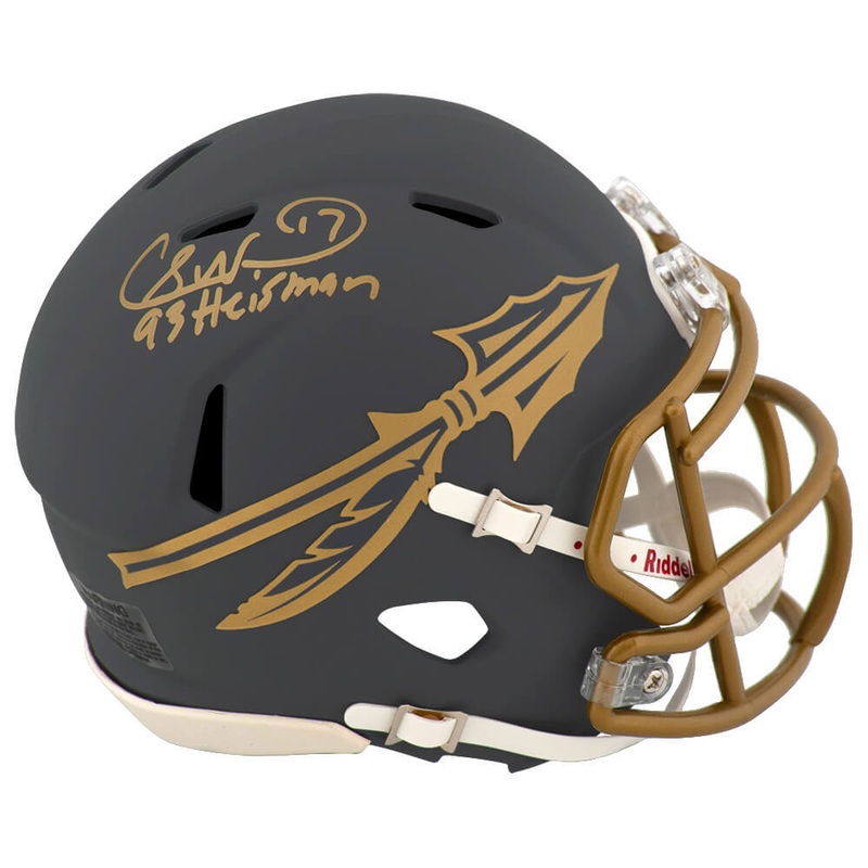 Charlie Ward Signed Florida State SLATE Riddell Mini Helmet w/Heisman – (SS COA)