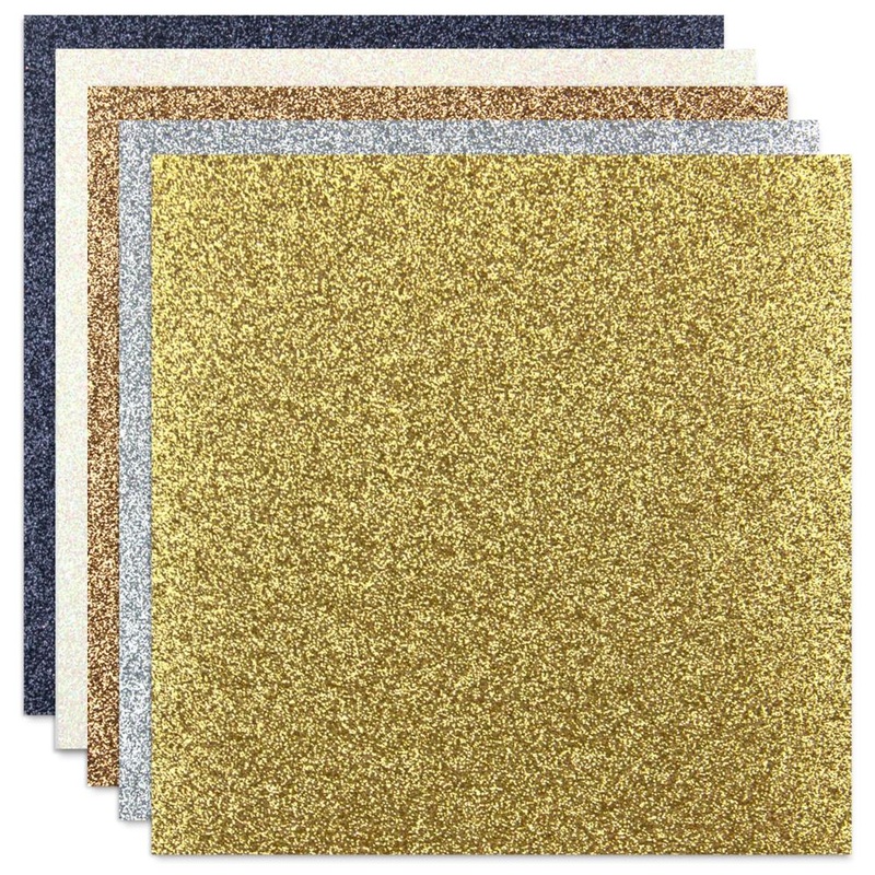 ETC Papers Non-Shed Glitter Cardstock 12X12 10/Pkg Metallics