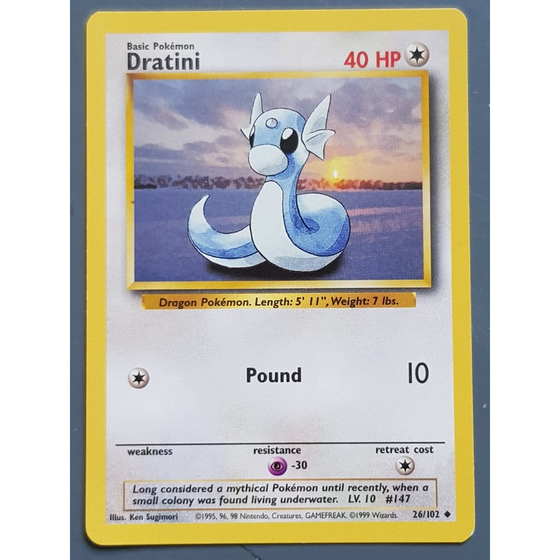 Pokemon Base Dratini #26/102 Trading Card
