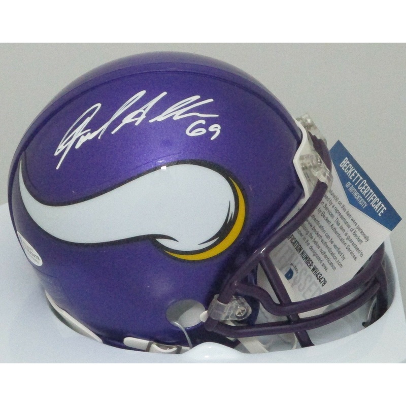 Vikings legend JARED ALLEN Signed Riddell Throwback Mini Helmet AUTO – BCA