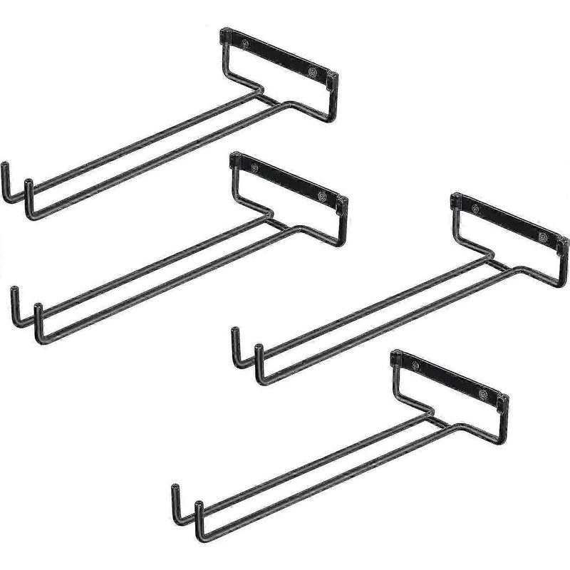 Wall Mounted Glass Hanger – Holds 4 Wine Glasses Upside Down Display Rack