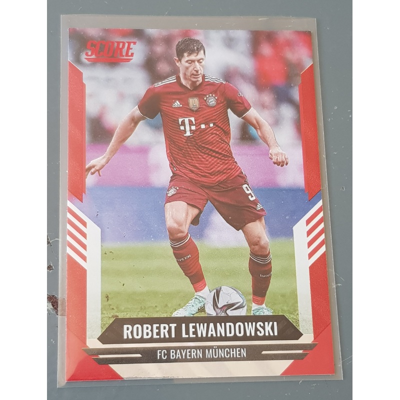 2021-22 Panini Score FIFA Robert Lewandowski Red Lava Parallel Trading Card
