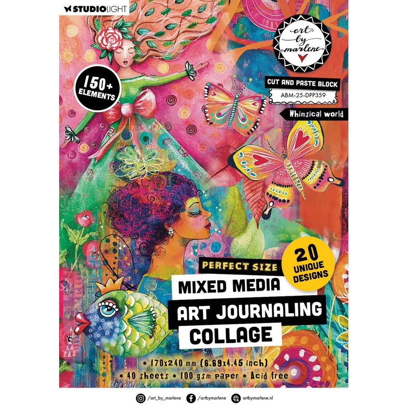 Art By Marlene Cut And Paste Book Whimsical World Art By Marlene 40 Sheets