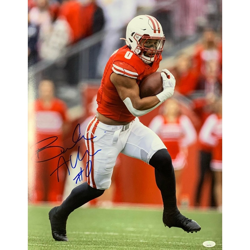 Badgers Running Back BRAELON ALLEN Signed Wisconsin 16×20 photo #1 AUTO – JSA