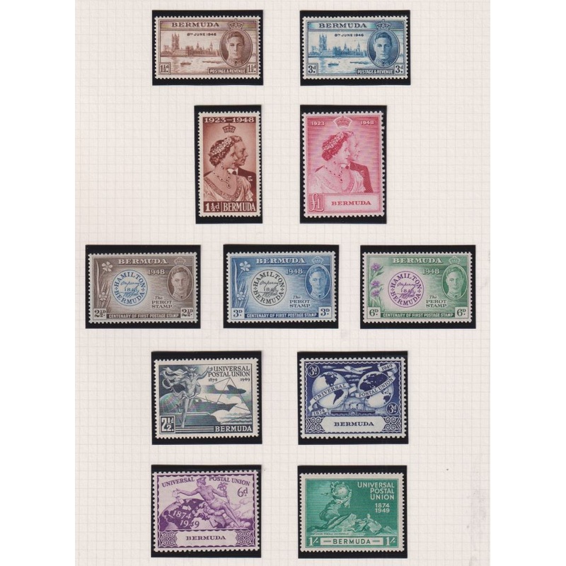 BERMUDA 1946-49 RSW & COMMEM SETS SUPERB UNMOUNTED MINT