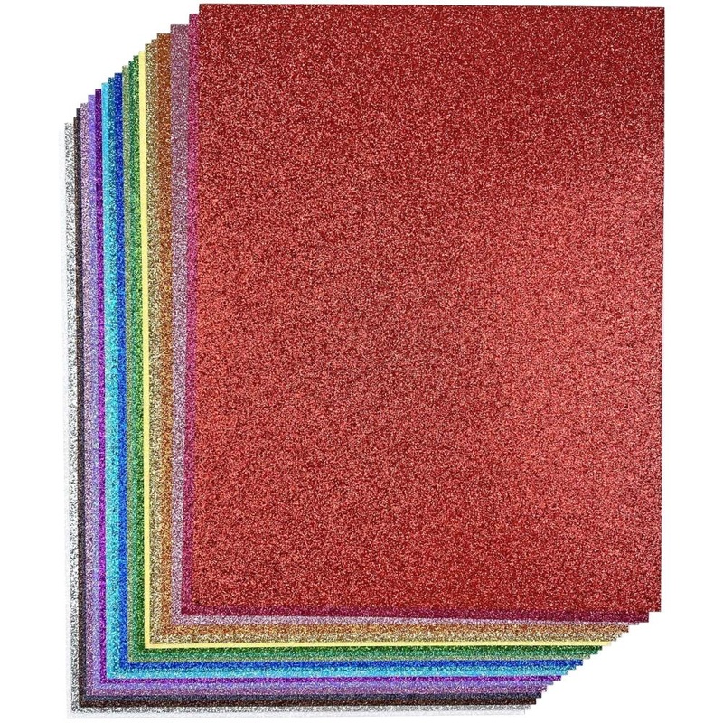 ETC Papers Non-Shed Glitter Cardstock 8.5X11 20/Pkg Rainbow