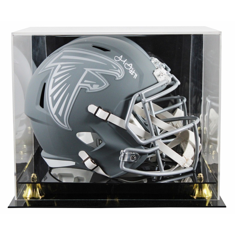 Falcons Julio Jones Signed Slate Full Size Speed Rep Helmet W/ Case BAS Witness