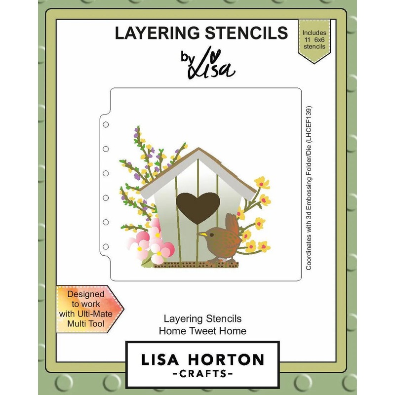 Lise Horton Home Tweet Home 6X6 Layering Stencils