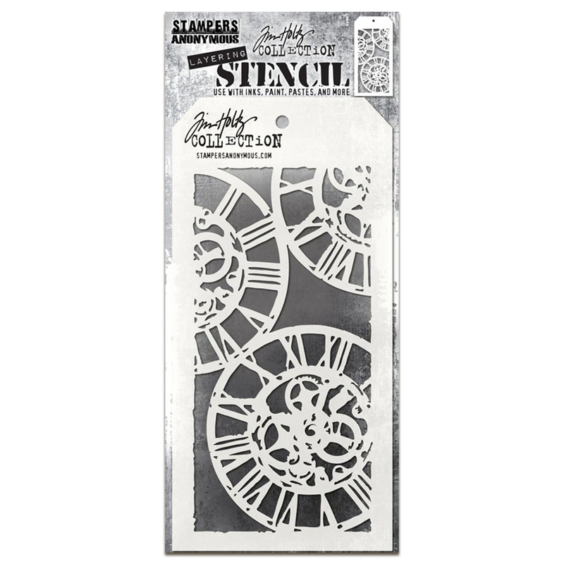 Stampers Anonymous Clockwork Tim Holtz Layering Stencil