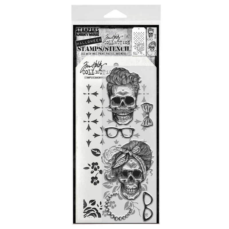 Stampers Anonymous Wicked Hipsters Tim Holtz Clear Stamp and Stencil