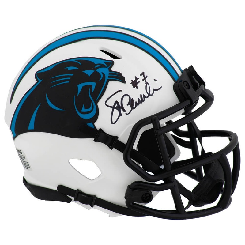 Steve Beuerlein Signed Panthers LUNAR Riddell Speed Mini Helmet – (SCHWARTZ COA)