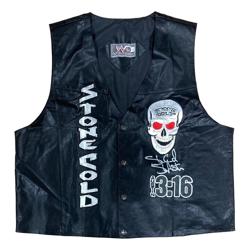 Stone Cold Steve Austin Signed Autographed WWE Skull Vest BAS