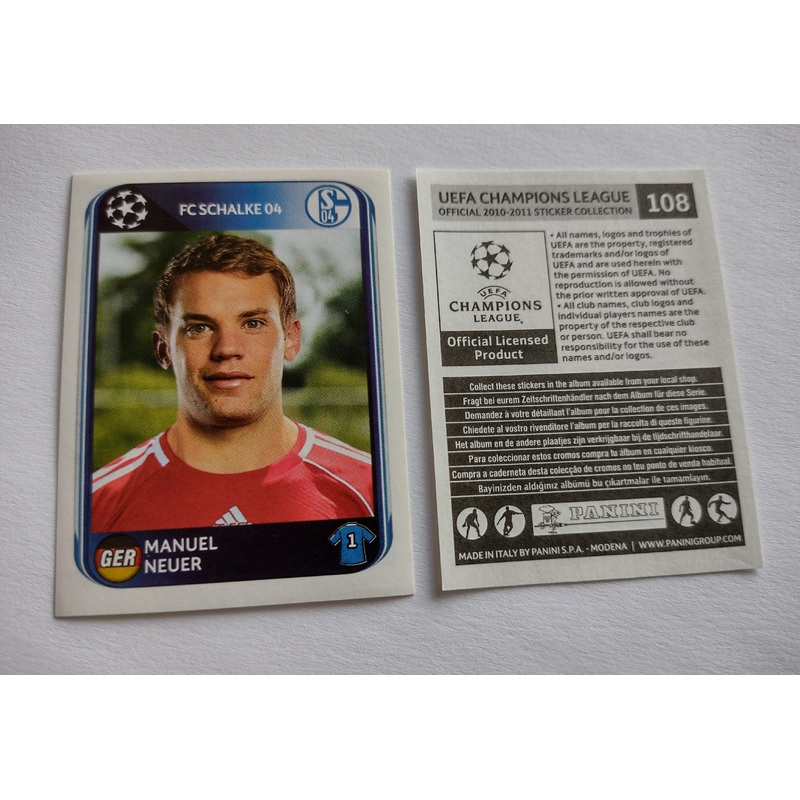 2010-2011 UEFA Champions League Manuel Neuer #108 Sticker