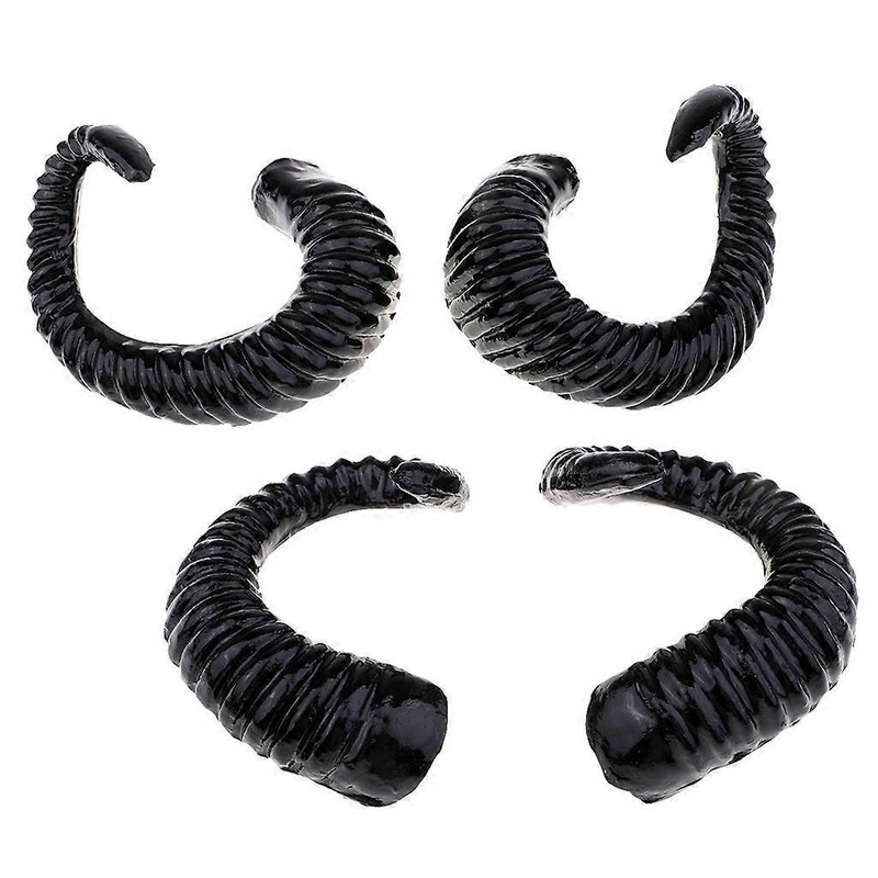 4x Artificial Ram Horns Costume Accessory for DIY Gothic Hair Headband Hoop