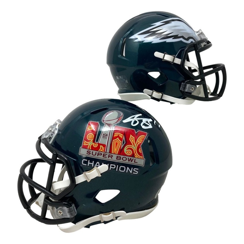 AJ Brown Signed Philadelphia Eagles Super Bowl 59 Mini Speed Helmet BAS