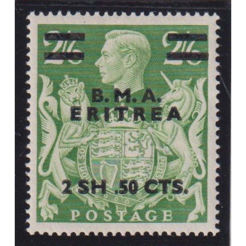 BRITISH OCC OF ITALIAN COLONIES/ERITREA MISPLACED STOP SUPERB MINT