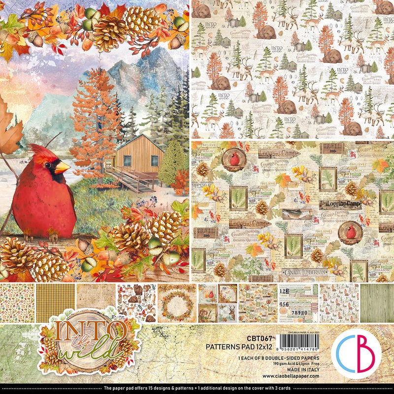 Ciao Bella Into The Wild Patterns Pad 12×12 8/Pkg