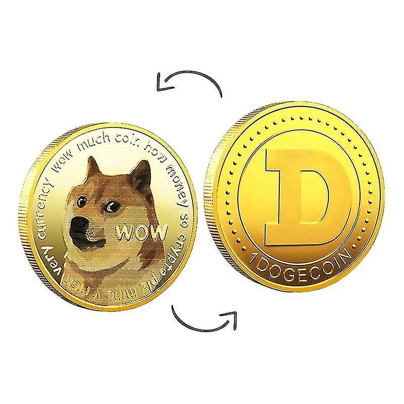 Doge Coin Creative Collectible Uv Printed Golden Color Commemorative Dogecoin For Collection Jikaix