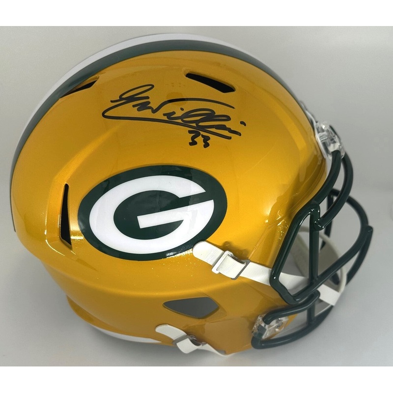 Packers Safety EVAN WILLIAMS Signed Full Size Replica Speed Helmet AUTO – JSA