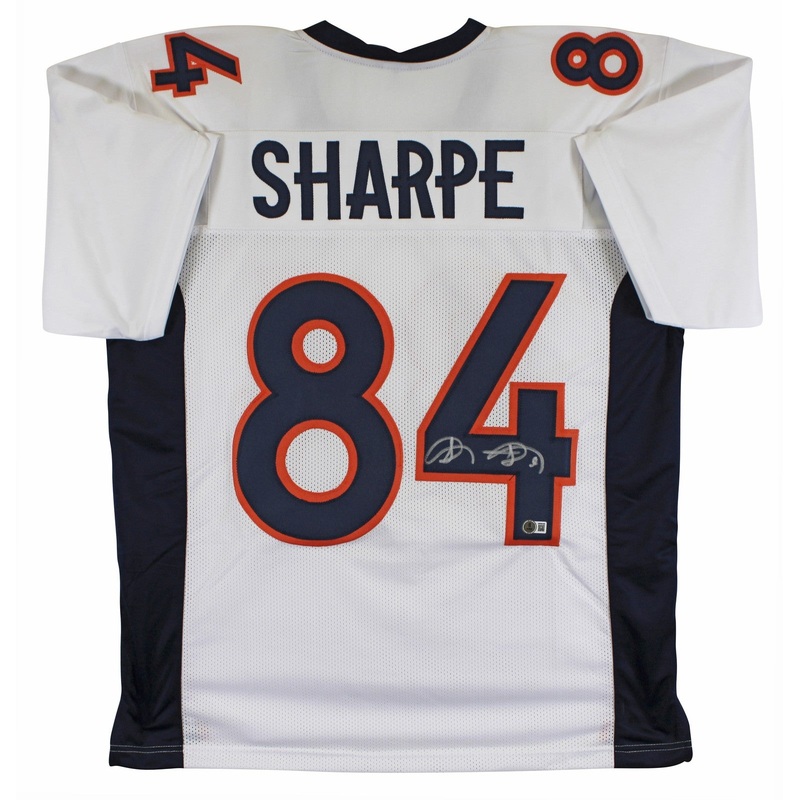 Shannon Sharpe Authentic Signed White Pro Style Jersey BAS Witnessed