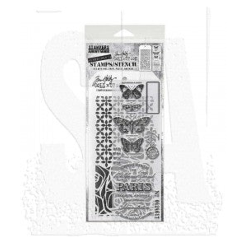 Stampers Anonymous Media #20 Tim Holtz Clear Stamp and Stencil