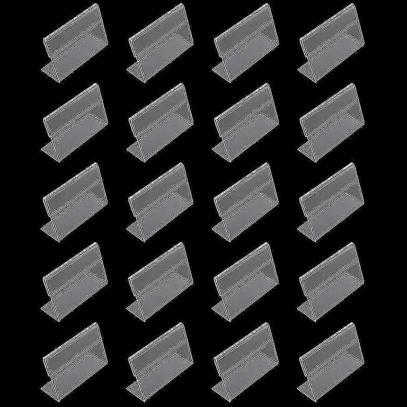 20 Pcs Mini Acrylic Sign Price Display Holder Small Display Stands L Shape Display Holder For Home Offices, Schools