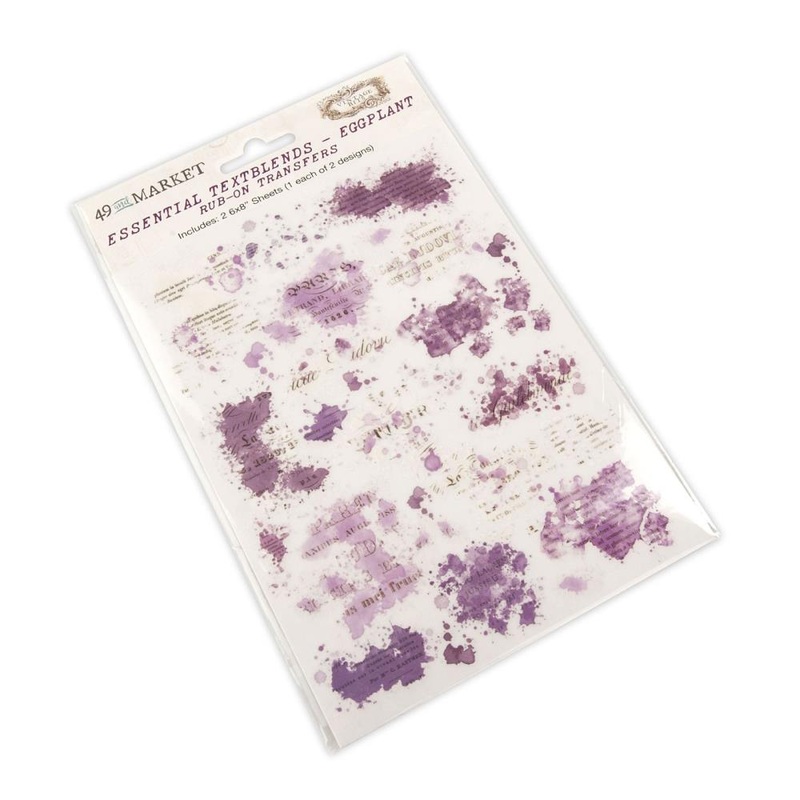 49 And Market Essential Textblends Rub-Ons 6X8 2/Pkg Eggplant