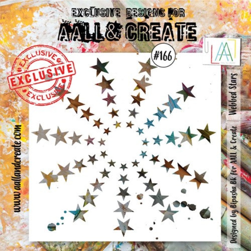 AALL & Create 6×6 Stencil – Webbed Stars #166