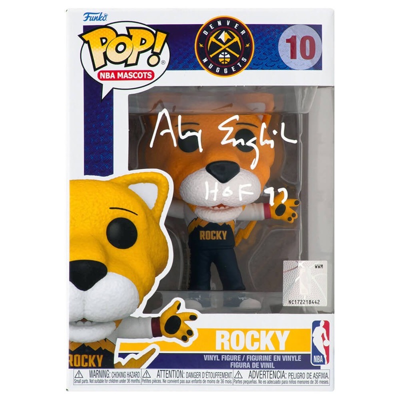 Alex English Signed Nuggets ‘Rocky’ Mascot Funko Pop Doll #10 w/HOF’97 -(SS COA)