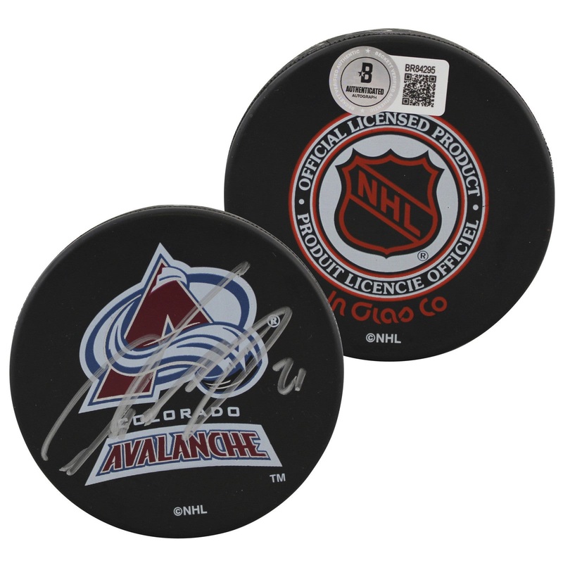 Avalanche Peter Forsberg Authentic Signed Official NHL Hockey Puck BAS #BR84295