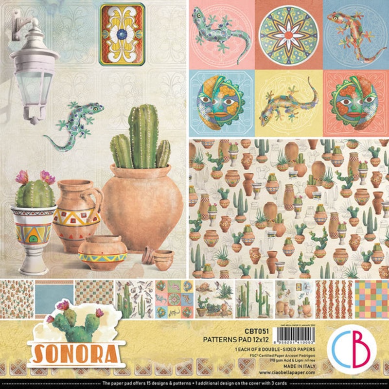 Ciao Bella Sonora Patterns Pad 12×12 8/Pkg