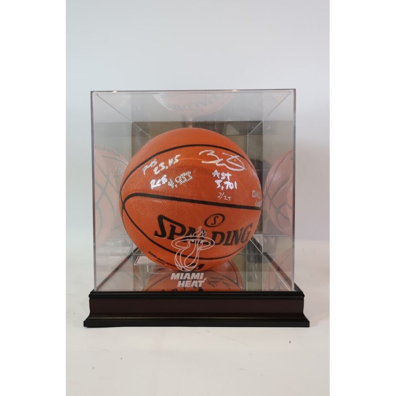 Dwayne Wade Autographed Spalding Basketball w/ Inscriptions and w/ Case Fanatics