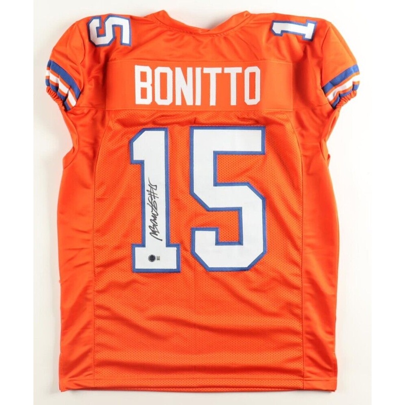 Nik Bonitto Signed Denver Broncos Jersey (Beckett QR Code Card) Linebacker