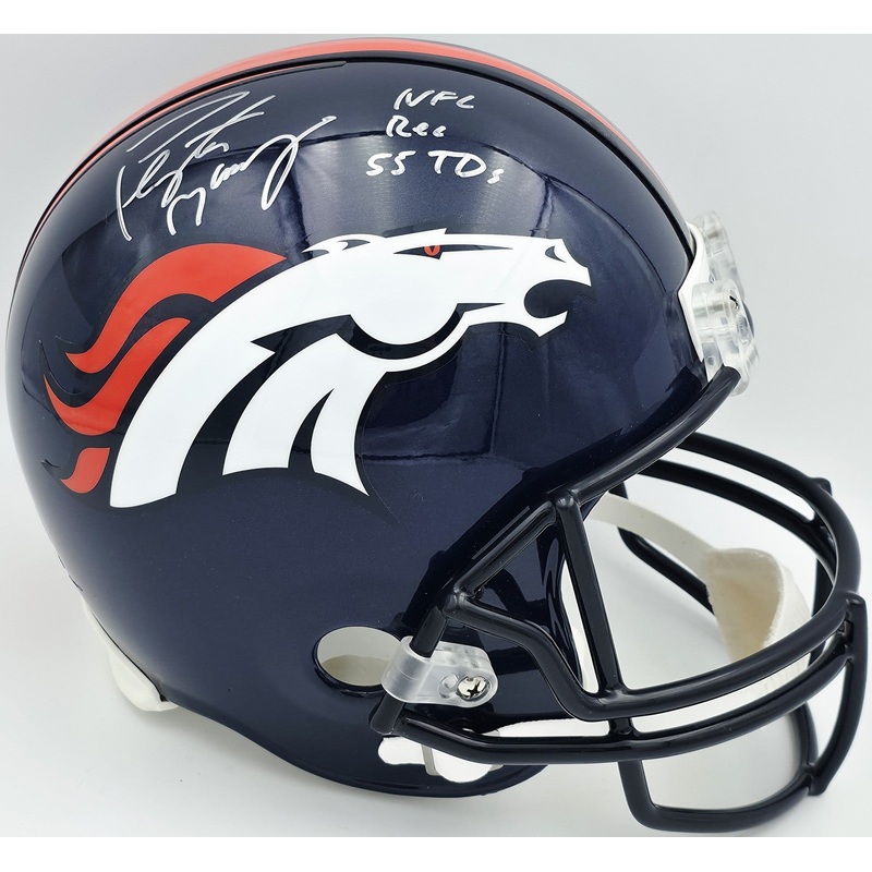 Peyton Manning Autographed Broncos Full Size Helmet NFL Rec 55 TDs Fanatics Holo