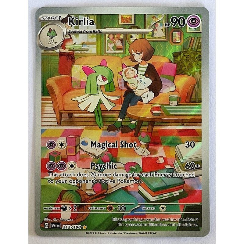 Pokemon Scarlet and Violet Base Kirlia #212/198 Illustration Rare Holo Trading Card