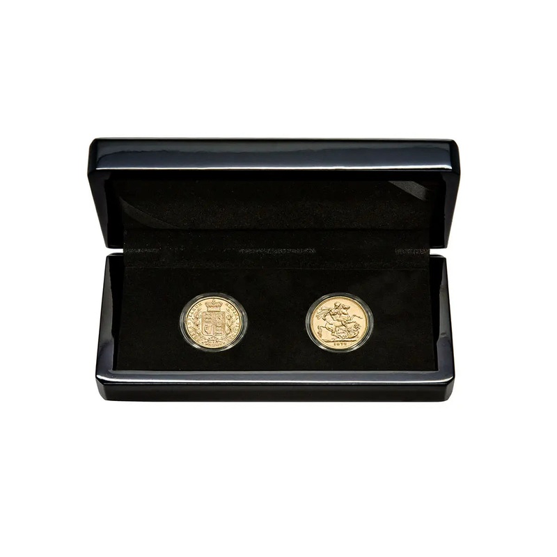 Queen Victoria 1873 St George & Shield Gold Sovereign Pair