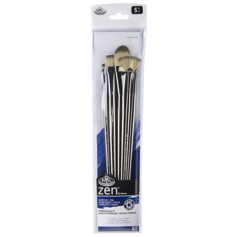 Royal & Langnickel Zen 53 Series Brush Set, Acrylic/Oil – A (5pc)