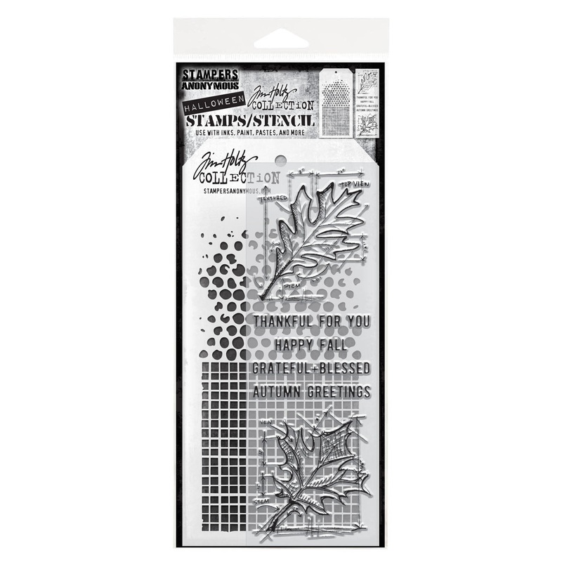 Stampers Anonymous Media #51 Tim Holtz Clear Stamp and Stencil